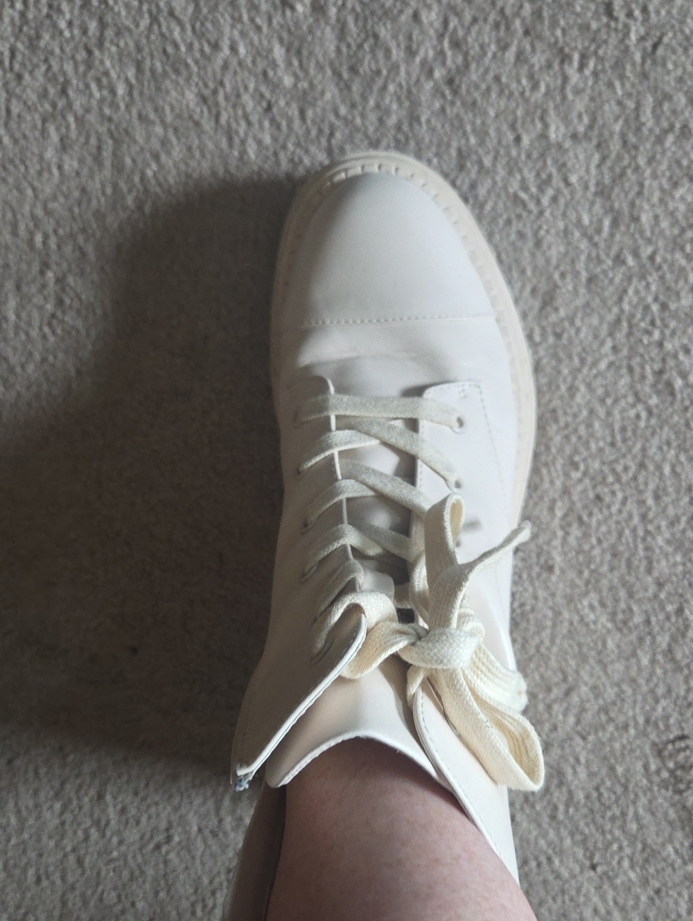 Women's Cream High-Top Lace-Up Sneakers